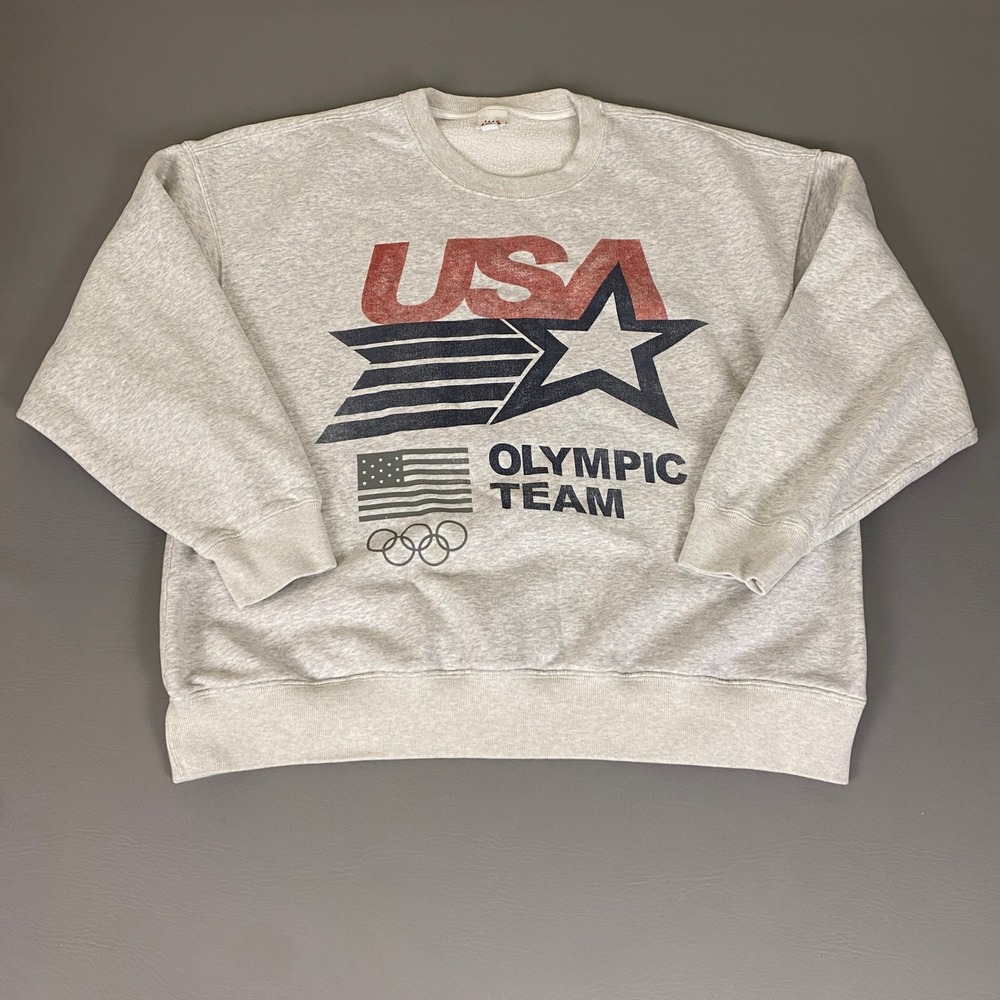 Vintage Abercrombie & Fitch Team USA Olympic Team Sweatshirt XL Gray Graphic